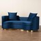 Baxton Studio Deserae Glam and Luxe Navy Blue Velvet and Brushed Gold Metal Sofa 244-13618-ZORO - alternate 6